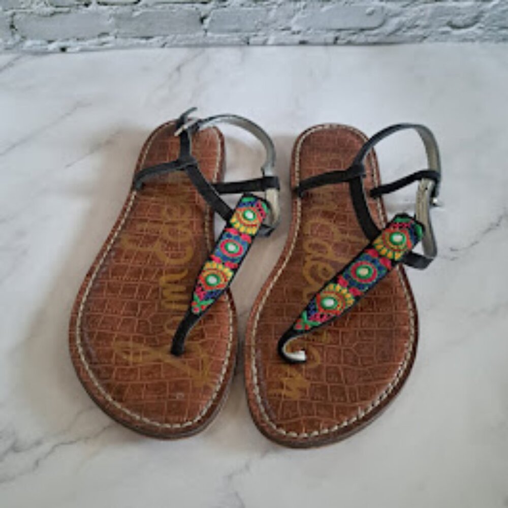 Women's Sam Edelman GIGI Colorful Boho Hippie gypsy style Sandals‎ size 6.5